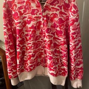 Pink ABC Bape Shark hoodie full zip up